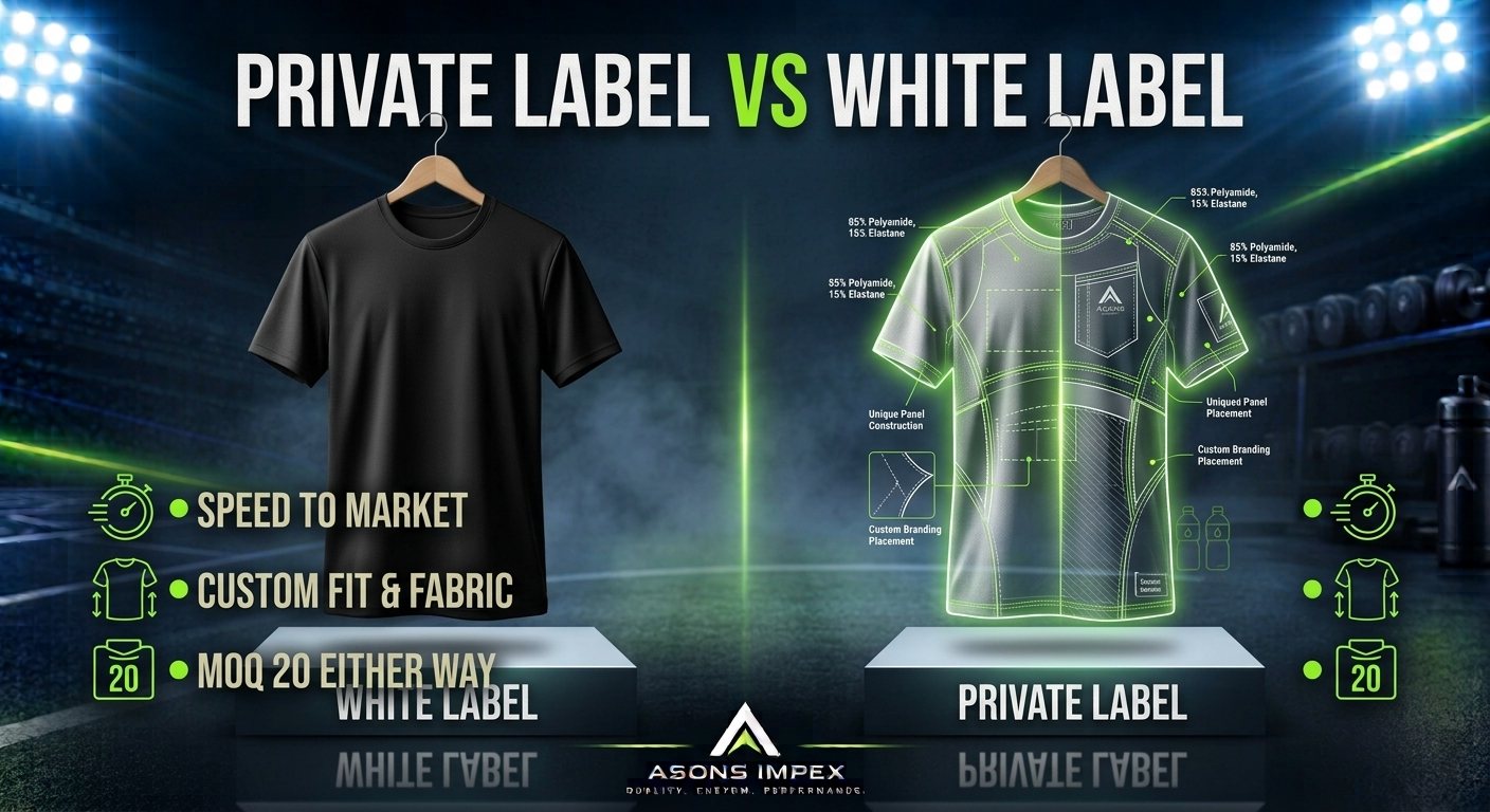 Private label vs white label sportswear manufacturing comparison